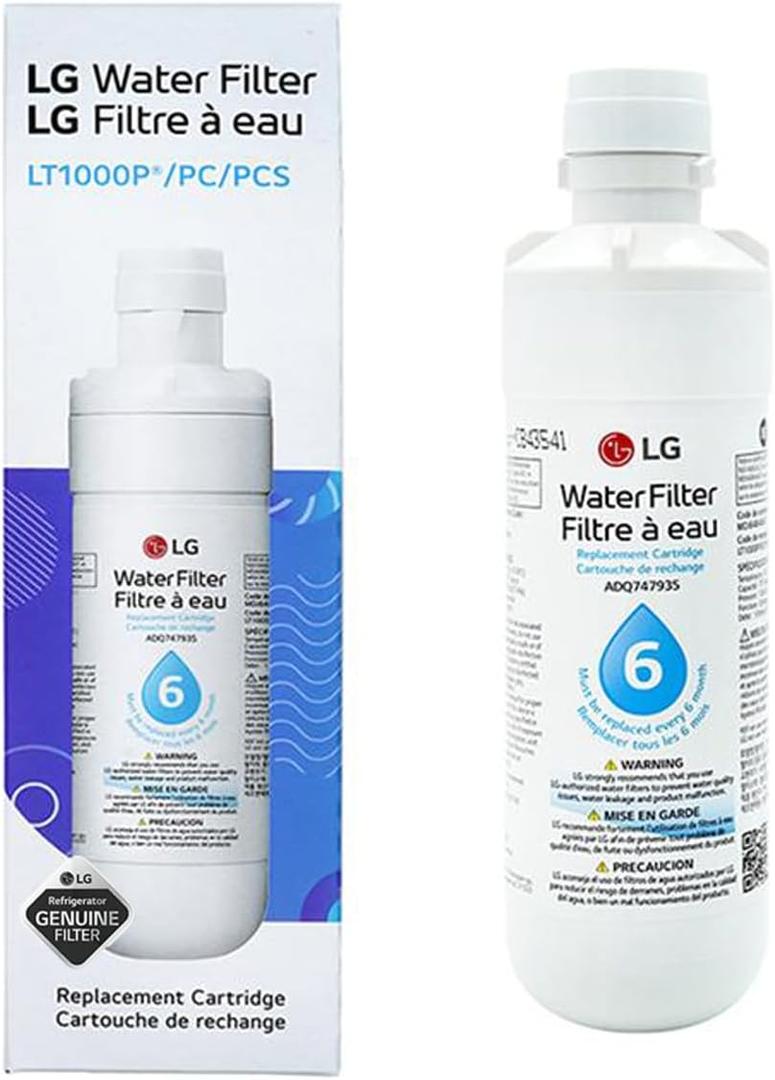 LG LT1000P - 6 Month / 200 Gallon Capacity Replacement Refrigerator Water Filter (NSF42, NSF53, and NSF401) ADQ74793501, ADQ75795105, AGF80300704, or AGF80300705 White