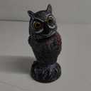 Hedoc 2 Pack Fake Owl Decoys to Scare Birds Away, Rotating Head Bird Deterrents, Nature Enemy Scarecrow Plastic Statues, Pest Repellent for Gardens and Patios (10+11 Inch)