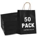 LIHOMR Gift Bags 8.25" x5.9 x3.15 50Pcs Paper Bags with Handles,kraft paper Bags for Small Business Christmas Bulk, Wedding, Party Favor, Shopping, Lunch, Halloween Trick-or-Treat (Red)