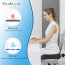 Memory Foam Seat Chair Cushion for Relieves Back Sciatica Pain Tailbone Pain Coccyx Degenerating Disc Orthopedic Osteoarthritis Prostate Cushion Low Back Pain Cushion Hip Shaping (Dark Gray)