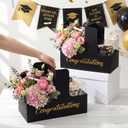 Qinyoung 12 Sets Graduation Flower Gift Box with 12 Pcs Transparent PVC Cake Boxes Graduation Flower Gift Boxes for Grad Ceremony Party Activities Celebrations