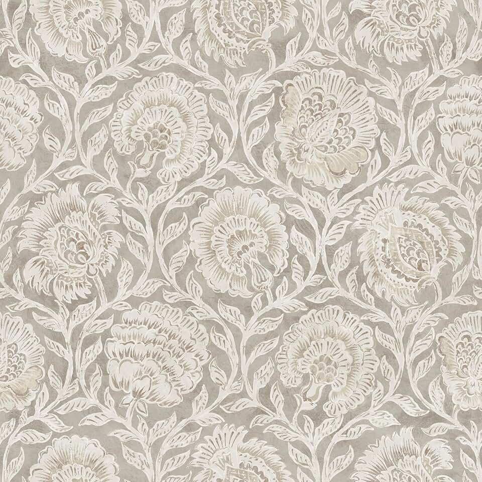 Nabela Noor Home NuWallpaper Aliviya Peppercorn Peel and Stick Wallpaper, NNS6508