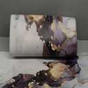 Mrcrypos 2 Pieces Luxury Black and Gold Marble Kitchen Mats PVC Leather Waterproof Non Slip Cushioned Standing Mats Anti Fatigue Kitchen Comfort Mats for Floor,Sink,Laundry,Office 17"x29"+17"x47"