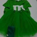 Letter M Halloween Costumes Tutu Skirts,Women Team Group T-Shirt,Candy Costume for Halloween Christmas Medium,  Green 