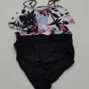 American Trends High Waisted Tankini Swimsuits for Women Flounce Top Tummy Control Bathing Suits (6-8, 13 Red White Black)