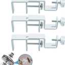 Outside Mounted Blinds Curtain Rod Bracket Attachment, 1.3 - 2 inches Wide Track, Tool - Free & Drill - Free, with Installation Guide and Curtain Magnet Buckle White-3pcs(US patent application)