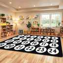 Drydiet Large Classroom Rug 7.5x12ft Number Area Rug, Seats 24