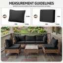 12pcs Outdoor Patio Cushion Covers Replacement, 24" Zippered Outdoor Cushion Covers Waterproof, UV Resistant & Washable Patio Furniture Cushion Covers Waterproof for Patio Sectional, Covers Only Black