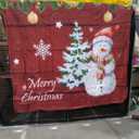 Christmas Duvet Cover Set Queen Size, Cute Snowman Tree Print Comforter Cover with 2 Pillowcases, New Year Theme Rustic Style Xmas Bedding Set 3pcs for Kids Boys Girls Bedroom Decor, No Comforter