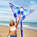 SGftre 3 Piece Set Butterfly Delta Octopus Kites for Kids and Adults，Easy to Fly for Outdoor Adults Children Line Kite for Kids Toy (Gradient Grassland Rainbow+Octopus Red+Blue Dreamy Butterfly, 3)