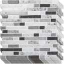 Art3d 10-Sheet Heavy-Duty Peel and Stick Backsplash, Waterproof Wall Tiles Stick on Kitchen Backsplash Living Space, Carrara Grey (12 x 12 Inch)