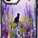 Clear TPU Phone Case Cover for iPhone 17 with Design, Drop Protection, Cute Case for Girl Women, Cat in Lavender