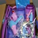 Princess Vanity for Toddlers Girls 3-5 Years Old, Kids Vanity Table and Chair Set with Magic Mirror Light Music, Toddler Makeup Dresser Set, Interactive Pretend Play Dress Up Beauty Salon Toys Gifts