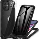 CENHUFO Privacy for iPhone 11 Case, Full Body Phone Case with Built-in 9H Tempered Glass Privacy Screen Protector and Camera Lens Protector, Anti Peep Spy Shockproof Bumper Clear Cover - Black