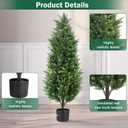 4FT Tall Artificial Cedar Topiary Trees Set of 2, Artificial UV Resistant Potted Plants, Faux Bushes Fake Shrubs for Outdoor Indoor Home Entryway Front Porch Garden Patio Offices Living Room Decor