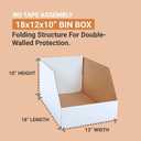 BOX USA Storage Bins Large 18"L x 12"W x 10"H 25-Pack - Corrugated Cardboard Box for Packing, Moving, and Storage