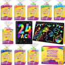 Party Favors for Kids 4-8-12: 24 Pack Scratch Rainbow Art Crafts Notebook, Coloring Book Goodie Bags Stuffers Kit, Bulk Birthday Gift Classroom Prizes Girl Boy Toddler