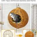 Chewproof Steel Frame Bird Nest for Cage, Washable Small Bird Bed Hammock Hideout Lay Eggs Parakeet Nest Sleep, Parakeet Warm Bed House Hut for Lovebird, Canary, Budgie
