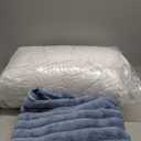 BEDELITE Faux Rabbit Fur Blanket, Luxurious 3D Striped Winter Blanket for Decor & Gift, Soft and Warm Plush Blue Fluffy Faux Fur Throw Blanket All Seasons Suitable, (Light Blue, 50"x 60")