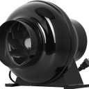 iPower 4 Inch 195 CFM Inline Duct Grow Tent Air Vent Exhaust Booster Blower for Hydroponic Ventilation Circulation, Attic, HVAC, Basements or Kitchens, Low Noise, 4'' Fan Quiet, New, Black