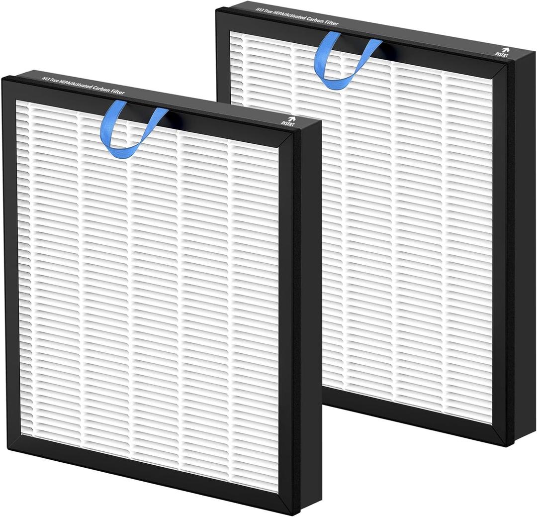 2 Pack Vital 100S True HEAP Replacement Filter Compatible with LEVOIT Vital 100S and 100S-P Air Purifier, 3-in-1 with High-Efficiency Activated Carbon Vital 100S Filter for Home, Vital 100S-RF, White