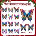 Soaoo 36 Pcs 7.87" Butterfly Christmas Outdoor Decorations Stained Large Hanging Christmas Ornaments Double Sided Xmas Plastic Decor for Xmas Tree Office Home Yard Porch Holiday