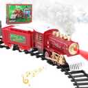 Christmas Train Set, Train Toys Around The Christmas Tree with Sound, Lights and Smoke, Christmas Toy Gift for Kids Aged 3 4 5 6 7 8 Years Old