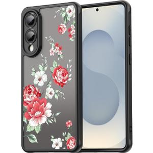 for Galaxy S25 Edge 2025 Case, PC Back&TPU Bumper Soft Cover Shockproof Protective for Women Girls Slim Fit Flower Cover for Samsung Galaxy S25 Edge 2025 (B-Flower, 6.7")