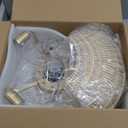 20'' Boho Rattan Ceiling Fan with Light, Coastal Caged Ceiling Fans with Lights and Remote Control, Enclosed Hidden Flush Mount with Reversible 6 Speeds for Living Room Bedroom Nursery