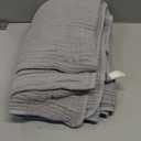 100% Cotton Muslin Queen Blanket (90" x 90")  A Luxuriously Soft, 4-Layer Lightweight and Breathable Gauze Blanket, Perfect for Year-Round use on beds, couches (Grey, Queen)