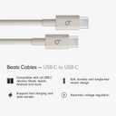 Beats USB-C to USB-C Woven Cable Fast Charging Durable/Tangle-Free Compatible Charger for Apple & Android Devices (1.5 m, 5 ft) - Surge Stone