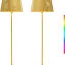 2 Pack Cordless Table Lamp,Portable RGB LED Desk Lamp,5000mAh Battery Powered,with Touch and Remote Control,Suitable for Dining Room,Bedroom, Outdoor,Coffee Shop,Night Light,Rechargeable (Gold)