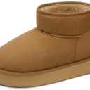 MIXIN Girls Warm Boots Lightweight Platform Snow Winter Booties for Little/Big Kids (Brown)