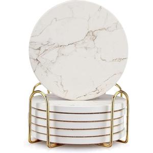 6 Marble Wine Coasters