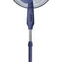Comfort Zone 16-Inch Oscillating Pedestal Fan 3-Speed High-Velocity Cooling, Adjustable Height & Tilt, Quad-Pod Folding Base, Blue ETL Listed