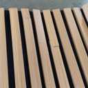 Art3d Acoustic Wood Slat Wall Panel with Roll-Flat Design - 95.3 x 23.8 Inch Sound Absorbing Panels for Living Room Columns Corridor Curved Wall Decor, 1-Pack Teak