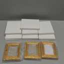 Qunclay 2 Pcs Small Gold Picture Frames Pack Mini Retro 2. 5x3. 5 Antique Tiny Ornate Photo Frames for Wall Hanging Tabletop Display Home Gallery Decor