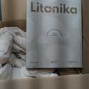 Litanika California King Comforter Set Beige - 7 Pieces Bed in a Bag Cal King Bedding Comforter Sets, Plain Lightweight Bed Set with Comforter, Sheets, Pillowcases & Shams