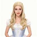 Blonde Wavy Wig for Women, Long Middle Part Blonde Wavy Curly Fairy Costume Synthetic Hair Wigs for women Anime Cosplay Halloween Costume Party Daily Use Wig