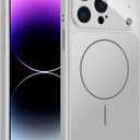 TOBOVON for iPhone 14 Pro Max Case with Camera Lens Protector, Compatible with MagSafe, Slim Matte Magnetic Shockproof Phone Cover for iPhone14 ProMax, Silver