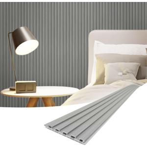 Art3d Slat Wall Panels, WPC Soundproof 3D Wall Paneling for Interior Wall Decor, TV Background, 8-Pack 96 x 6 in. Gray Oak