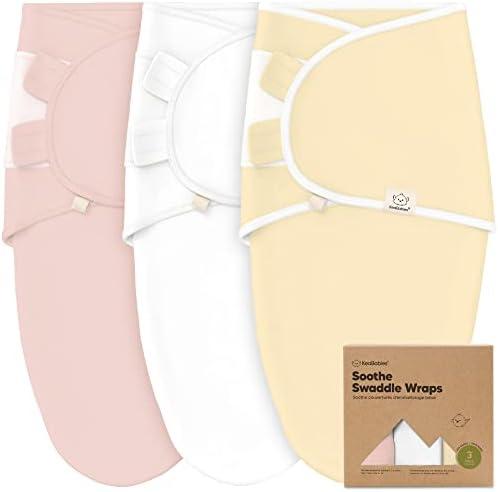 KeaBabies 3-Pack Organic Baby Swaddle Sleep Sacks - Swaddles for Newborns, Infant 0-3 Months, Baby Girls, Boys, Soft & Snug Newborn Sleep Sack, Nursery Swaddling Blankets (Daffodil)
