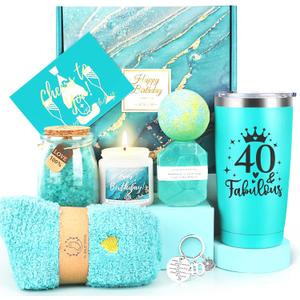 40th Birthday Gifts Women, Gifts for 40th Birthday Woman, 40 Fabulous Gifts, 40 40th Birthday Gifts Ideas, 40 Years Old Gift Baskets, Unique 40th Birthday Gifts for Her Mom Sister Friend Wife Coworker