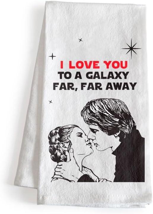 MAINEVENT I Love You to a Galaxy Far Far Away Kitchen Towel 18x24 Inch, S Wars Dish Towel