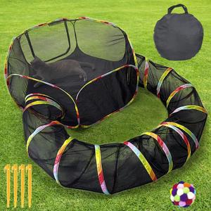 Outdoor Cat Enclosure, Portable Cat Tents for Outside with Storage Bag, Outside Cat Playpen Pet Enclosure with Toy Ball, Cat Tunnel Outdoor Playground for Cats & Small Animals (2-in-1 cat enclosures set)