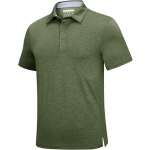 KEFITEVD Mens Polo Shirt Golf Short Sleeve Dry Fit Breathable | Quick dry, Moisture Wicking, Stretchy, Classic Fit with Striped Collar, Breathable, for Golf, Tennis, Fishing, Outdoor Sports (S)