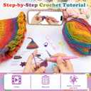 Alvian Elf Hat Crochet Kit for Beginners Rainbow Crochet Beanie Kit Knitting Kit for Beginners Adults Handmade Winter Toque (Red)