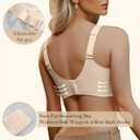 ONLYSTORY Wireless Bras for Women V Lace Bralettes Comfort Hide Back Fat Smoothing No Underwire Everyday Bras (Beige, XXL)