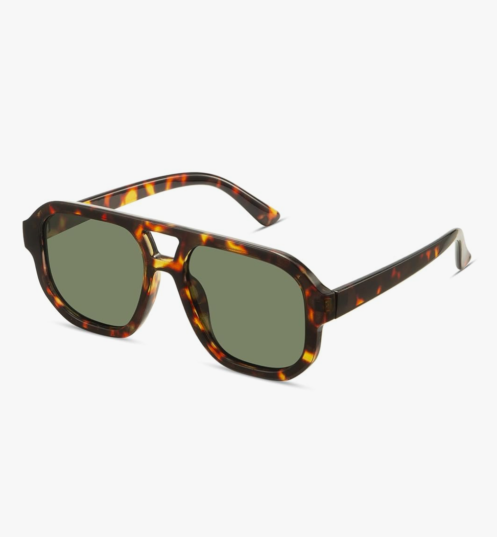 livho Trendy Polarized Square Aviator Sunglasses Women Men Square Eyewear Frame, Retro Sun Glasses for Women Men 2025 Shades