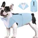 AOFITEE Dog Tuxedo Formal Dog Suit and Bandana Set, Gentle Dogs Wedding Party Suit Bow Tie Shirt, Tuxedo for Small Dogs Costume Outfit with Detachable Bowtie Collar for Christmas Halloween Dress Up Medium